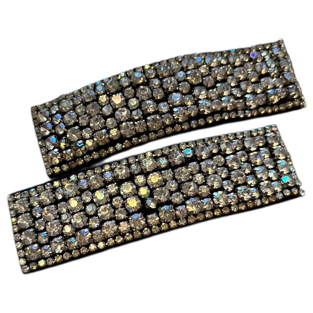 Black and Gold Crystal Barrette Set